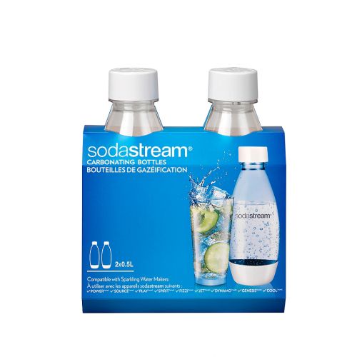 소다스트림 Sodastream SodaStream .5-Liter Carbonating Water Bottle in White (Set of 2)