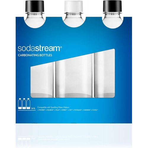 소다스트림 SodaStream 2260525 Wasserflasche, Kunstoff, multi, 3er Pack (3x1 Liter), 464