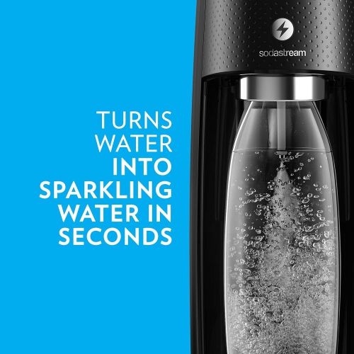 소다스트림 [아마존 핫딜] SodaStream Fizzi One Touch Sparkling Water Maker Bundle (Black) with CO2, BPA free Bottles, and 0 Calorie Fruit Drops Flavors