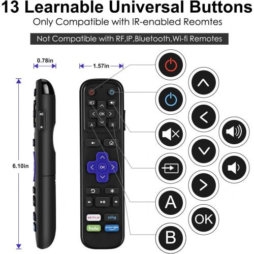  [아마존베스트]SofaBaton Universal IR Remote Replacement for Roku Streaming Player with 13 Extra Learning Buttons to Control TV Soundbar Receiver All in One (for Roku 1 2 3 4 Premier+ Express+ Ultra,NOT fo