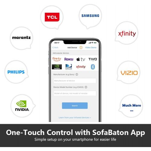  Updated SofaBaton U1 Universal Remote with OLED Display and Smartphone APP, All in One Universal Remote Control for up to 15 Entertainment Devices, Compatible with Smart TVs/DVD/ST