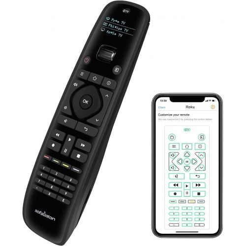  SofaBaton U1 Universal Remote with Smart APP & OLED Display & Macro Button, Harmony Remote Replace up to 15 Entertainment Devices, Compatible Over 6000 Brands TVs/DVD/STB/Projector