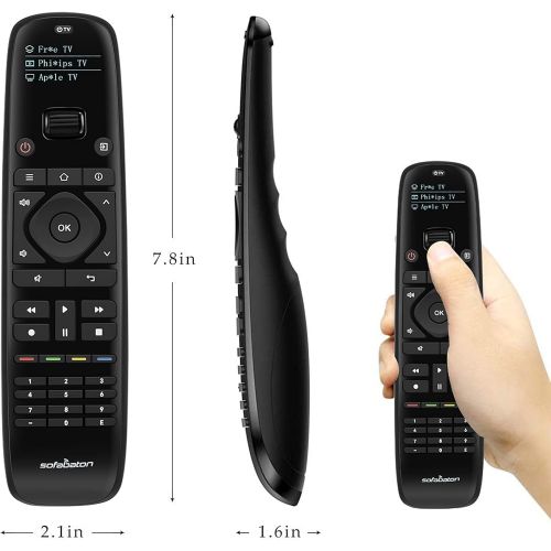  SofaBaton U1 Universal Remote Control with Smart APP, Harmony Remote with OLED Display and Macro Button, All in One Remote Support up to 15 Bluetooth & IR Devices, TVS/DVD/Media Pl