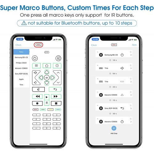  SofaBaton Universal Remote Control with Mobile Phone APP, Super Easy One-Click Universal Remote for FirTV/Roku/Nvidia Shield/Vizio/Marantz/Yamaha Streaming Players (Support IR & Bl