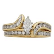 Sofia 14k Gold 1ct TDW IGL Certified Marquise Diamond Bridal Set by Sofia