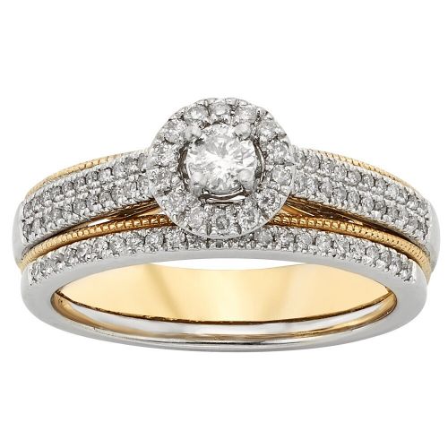  Sofia 10k Two-tone Gold 12ct TDW Diamond Bridal Set (H-I, I1-I2) by Sofia