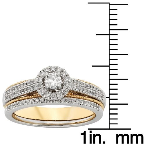  Sofia 10k Two-tone Gold 12ct TDW Diamond Bridal Set (H-I, I1-I2) by Sofia