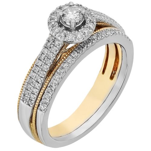  Sofia 10k Two-tone Gold 12ct TDW Diamond Bridal Set (H-I, I1-I2) by Sofia