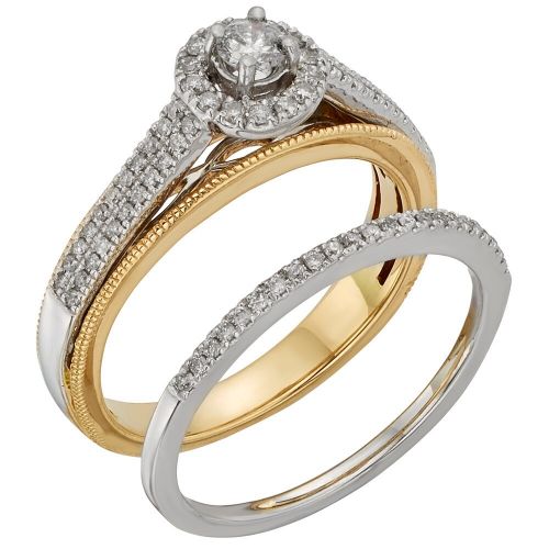  Sofia 10k Two-tone Gold 12ct TDW Diamond Bridal Set (H-I, I1-I2) by Sofia