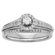 Sofia 10k White Gold 1/2ct TW Diamond Bridal Set by Sofia