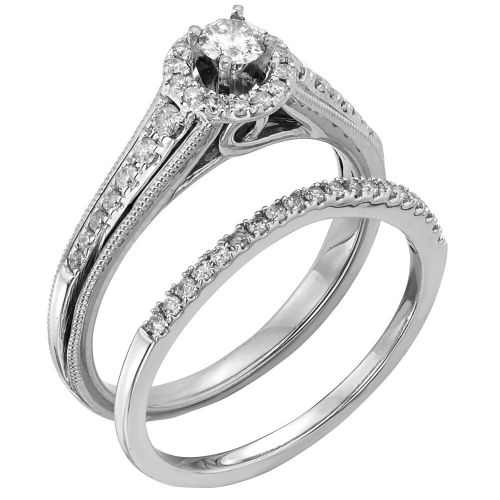  Sofia 10k White Gold 12ct TW Diamond Bridal Set by Sofia