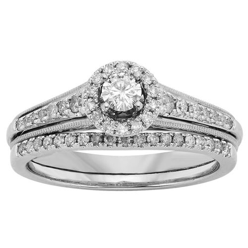  Sofia 10k White Gold 12ct TW Diamond Bridal Set by Sofia