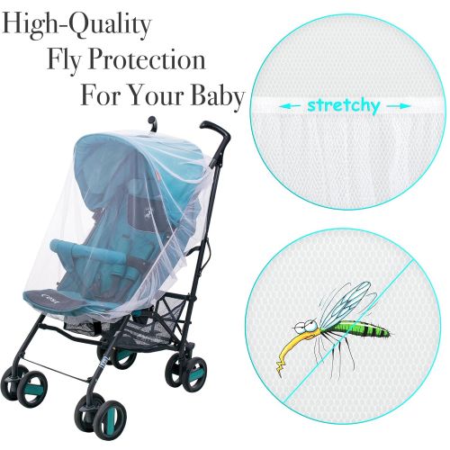  SofiaToys Rain Cover - Mosquito Net - Stroller Rain Cover and Baby Mosquito Net (2-Piece Set) Waterproof, Windproof Protection - Travel-Friendly, Outdoor Use - Easy to Install and Remove