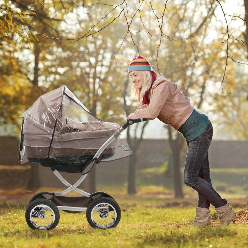  SofiaToys Rain Cover - Mosquito Net - Stroller Rain Cover and Baby Mosquito Net (2-Piece Set) Waterproof, Windproof Protection - Travel-Friendly, Outdoor Use - Easy to Install and Remove