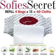 SofiesSecret PET Bath Wipes, 12x12 for Dogs + Cats, Infused with ONLY 100% Natural & Organic Extracts, Rinse Free Grooming Wipes for Paws, Coat, Face, Ears, Skin, Teeth