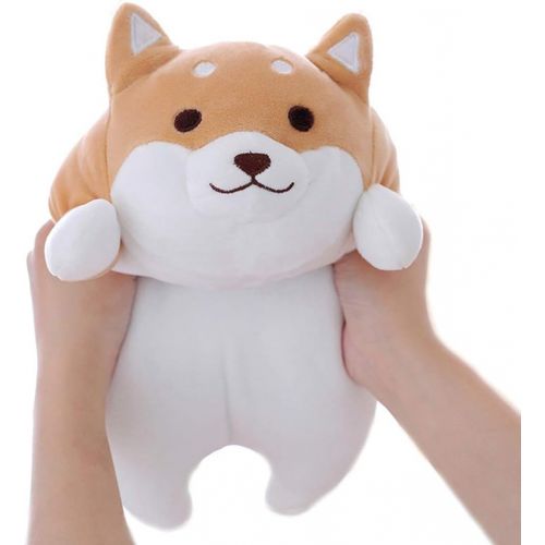  [아마존베스트]Sofipal Shiba Inu Dog Plush Pillow, Cute Soft Corgi Stuffed Animals Doll Toys Gifts for Valentine, Christmas, Birthday, Bed, Sofa Chair (Brown Round Eye, 13.5in)