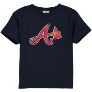 Soft as a Grape Atlanta Braves Toddler Navy Blue Distressed Logo T-shirt