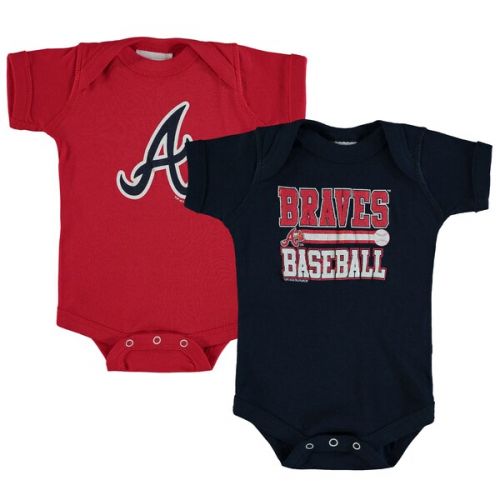  Newborn & Infant Atlanta Braves Soft as a Grape NavyRed 2-Piece Body Suit
