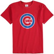 Soft as a Grape Youth Chicago Cubs Red Distressed Logo T-Shirt