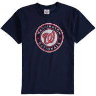 Soft as a Grape Youth Washington Nationals Navy Blue Distressed Logo T-Shirt