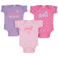 Girls Newborn & Infant Houston Astros Soft as a Grape PinkPurple Rookie 3-Pack Bodysuit Set
