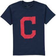 Youth Cleveland Indians Soft as a Grape Navy Distressed Logo T-Shirt