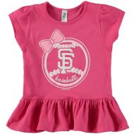 Girls Toddler San Francisco Giants Soft as a Grape Pink Ruffle T-Shirt