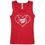 Girls Youth Washington Nationals Soft as a Grape Red Cotton Tank Top