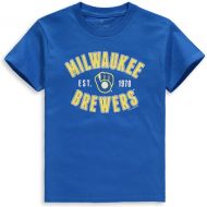 Youth Milwaukee Brewers Soft as a Grape Royal Cotton Crew Neck T-Shirt