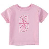 Toddler Girls Seattle Mariners Soft as a Grape Pink Polka Dot Logo T-Shirt