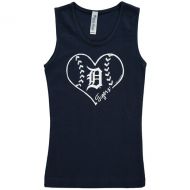 Girls Youth Detroit Tigers Soft as a Grape Navy Cotton Tank Top