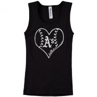 Girls Youth Oakland Athletics Soft as a Grape Black Cotton Tank Top