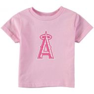 Toddler Girls Los Angeles Angels Soft as a Grape Pink Polka Dot Logo T-Shirt