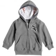 Toddler Chicago White Sox Soft as a Grape Heathered Gray Baseball Print Full-Zip Hoodie