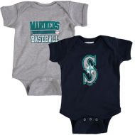 Newborn & Infant Seattle Mariners Soft as a Grape Navy/Gray 2-Piece Body Suit