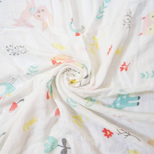  Softan Muslin Baby Swaddle Blankets, Bamboo Cotton Receiving Blankets for Boys and Girls,47x47,4 Pack, Shower Gift Set, Flamingo, Rabbit, Pineapple, Dandelion