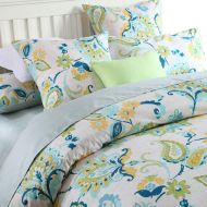 Softta Luxury Damask Green Floral Farmhouse Leaves Bedding Design King Size 3Pcs（1 Duvet Cover+ 2 Pillowcases 800 Thread Count 100% Egyptian Cotton Duvet Cover Set