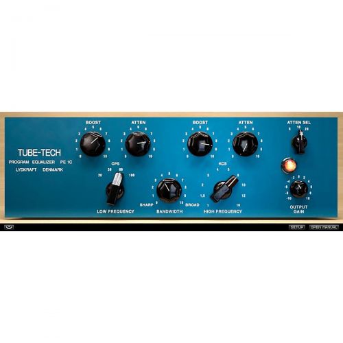  Softube},description:Loved and coveted by sound engineers all over the world for its super huge bass and its silky shiny treble, the PE 1C is Tube-Techs modern day take on the famo