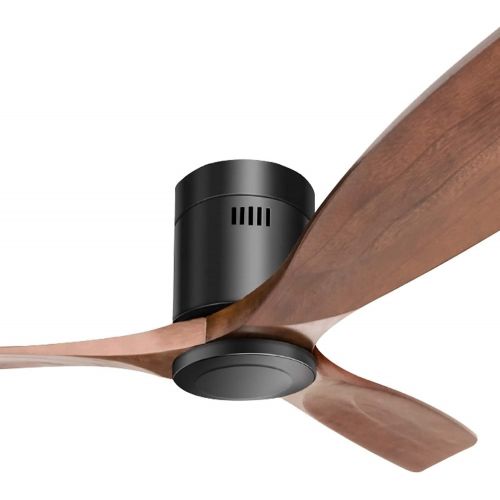  Sofucor 52 Modern Ceiling Fan,with Remote Control,Farmhouse Modern Walnut 3 Blades Ceiling Fan Noise-Free