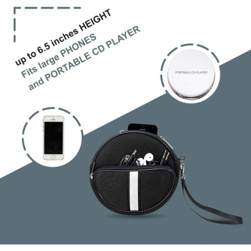  [아마존베스트]Soicpic Portable CD Player Holder with CD Case, Water Resistant Fanny Pack with Wrist Strap for Women & Men (6.5inch).