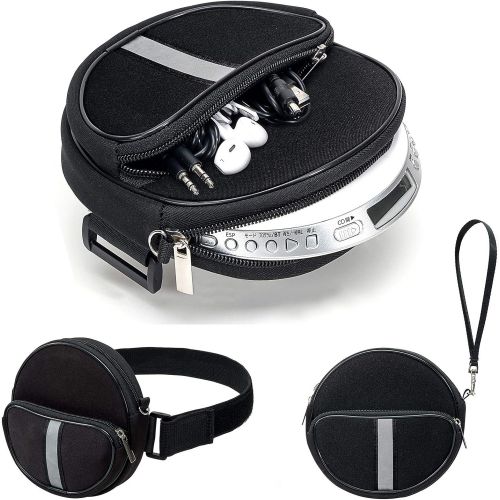  [아마존베스트]Soicpic Portable CD Player Holder with CD Case, Water Resistant Fanny Pack with Wrist Strap for Women & Men (6.5inch).