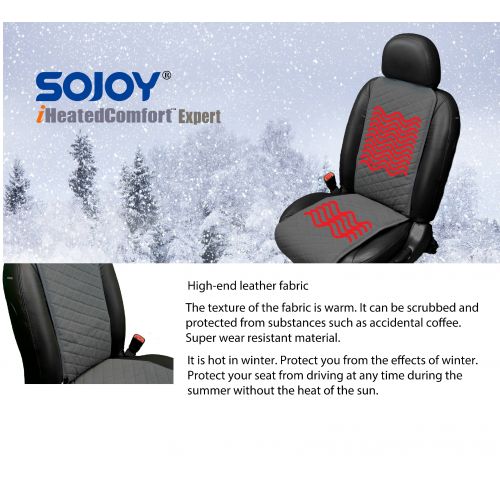  Sojoy SOJOY Universal 12V Thickening Heated Car Seat Heater Heated Cushion Warmer - Gray-