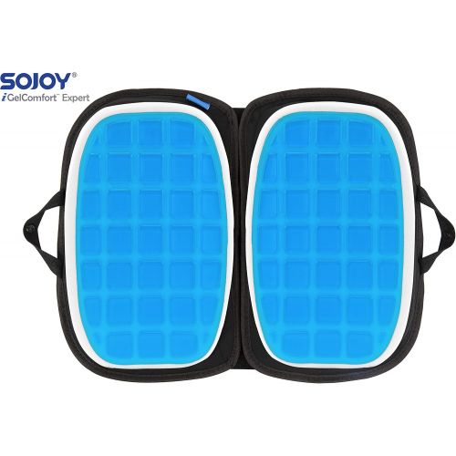  [아마존 핫딜]  [아마존핫딜]Sojoy iGelComfort 3 in 1 Foldable Gel Seat Cushion Featured with Memory Foam (A Must-Have Travel Cushion! Smart, Easy Travel Cushion) (Size: 18.5“ x 15 x 2)