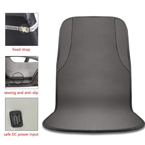  Sojoy KUPX 24V UL DC Power Safe and Healthy Infrared Zero Radiation Multifunctional Carbon Fibre 30 Seconds Fast Heated Warm Office Chair Mat Back and Seat Cushion Pad Temperature Adjust