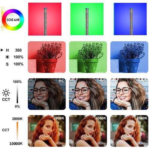  Sokani X25 RGB LED Video Light Tube