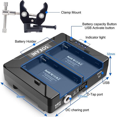  Sokani V-Mount Battery Adapter for X60 Lights