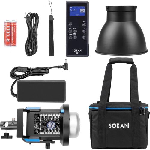  [아마존베스트]Sokani X60 V2 with Bag Kit COB LED Video Light, 80W 5600K Daylight Balanced CRI96+ TLCI 95+ 5 Pre-Programmed Lighting Effect Wirelessly Adjust Brightness, Bowens Mount