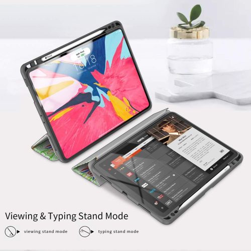  [아마존 핫딜] [아마존핫딜]Soke iPad Pro 11 Inch 2018 Case with Pencil Holder, Premium Trifold Case [Strong Protection + Apple Pencil Charging Supported], Auto Sleep/Wake, Soft TPU Back Cover for New iPad Pr