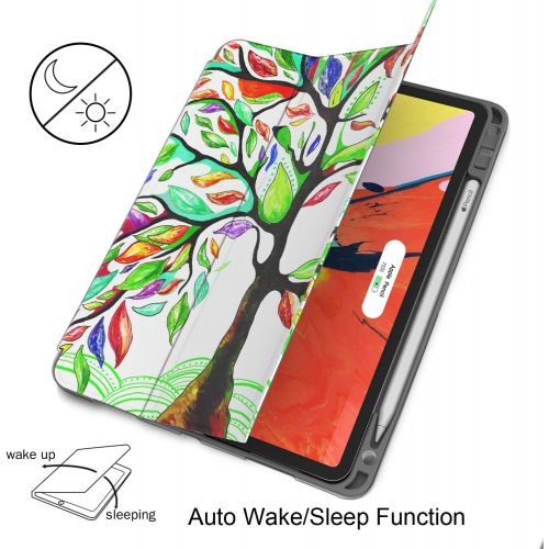  [아마존 핫딜] [아마존핫딜]Soke iPad Pro 11 Inch 2018 Case with Pencil Holder, Premium Trifold Case [Strong Protection + Apple Pencil Charging Supported], Auto Sleep/Wake, Soft TPU Back Cover for New iPad Pr