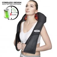 Sokiss Cordless Rechargeable Shiatsu Neck & Back Massager with Heat, 3D Deep Kneading Massage for Neck,...